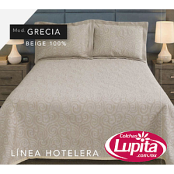 COLCHA GRECIA BEIGE 100% KS (Fanitty)