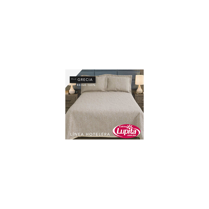 COLCHA GRECIA BEIGE 100% MAT (Fanitty)